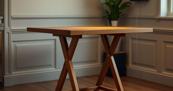 Mesa de bar dobrável de madeira: Como otimizar espaços e agregar estilo ao seu ambiente Mesa de bar dobrável de madeira: Como otimizar espaços e agregar estilo ao seu ambiente